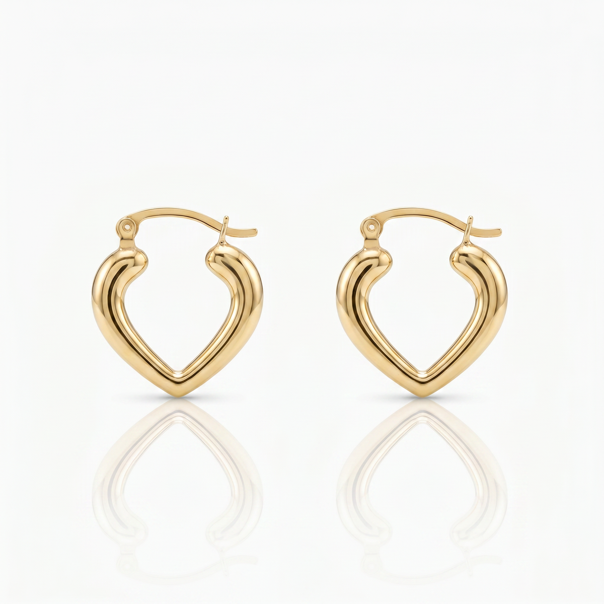 アクセサリー SEA 14K HEART HOOP EARRINGS GOLD 14K Heart Hoop Earrings NYC | Gold CZ Hoops – Javierthejeweler