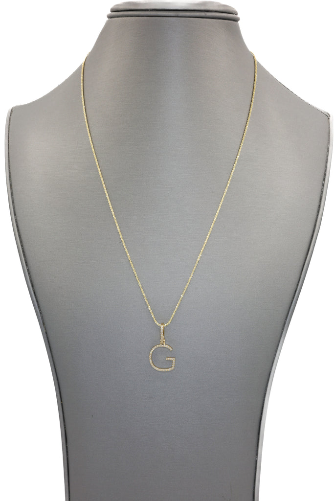 *NEW* Initial (G) Diamond 💎 Pendant W/ Rope Diamond Cut Chain JTJ™ - Javierthejeweler