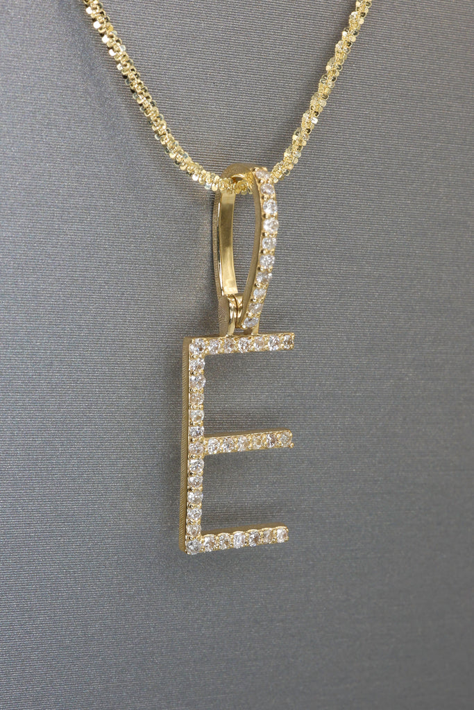 *NEW* Initial (E) Diamond 💎 Pendant W/ Rope Diamond Cut Chain JTJ™ - Javierthejeweler