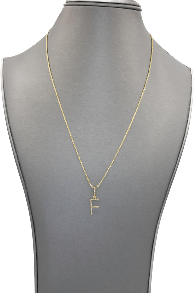 *NEW* Initial (F) Diamond 💎 Pendant W/ Rope Diamond Cut Chain JTJ™ - Javierthejeweler