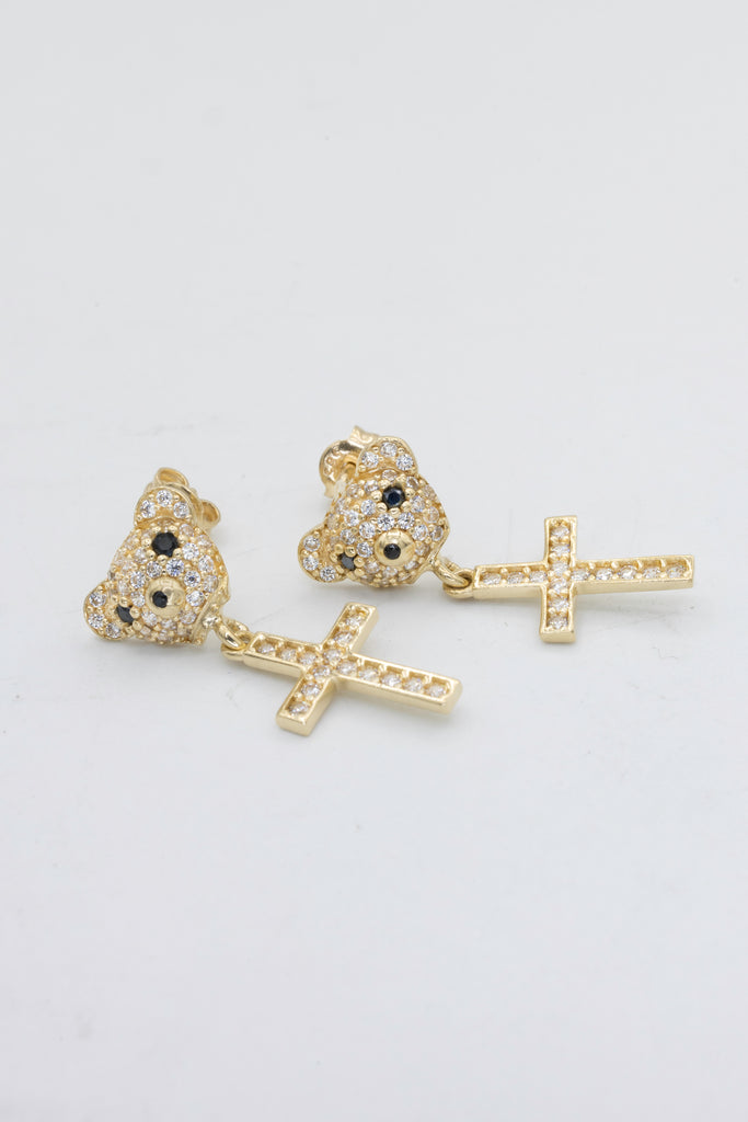 *NEW* 14k Teddy Cross CZ Earrings JTJ™ - Javierthejeweler