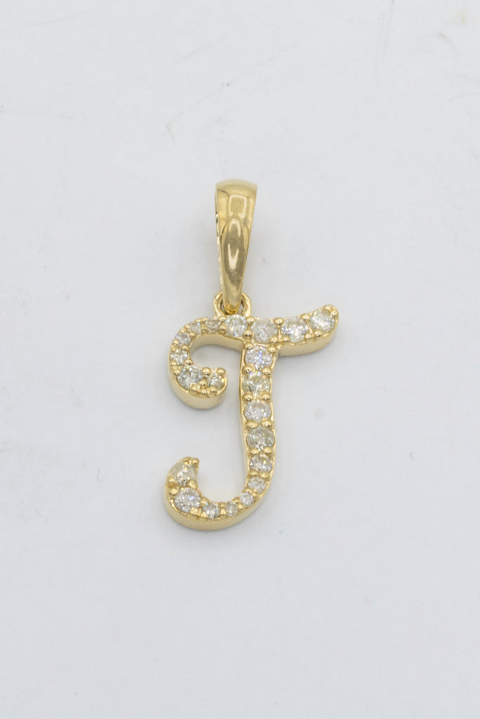 *NEW* 14K Initial T Pendant 💎VVS Diamonds💎 (Small) JTJ™ - Javierthejeweler