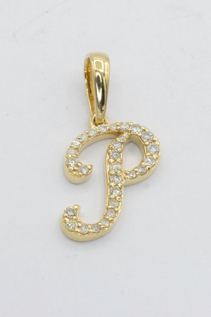 *NEW* 14K Initial P Pendant 💎VVS Diamonds💎 (Small) JTJ™ - Javierthejeweler