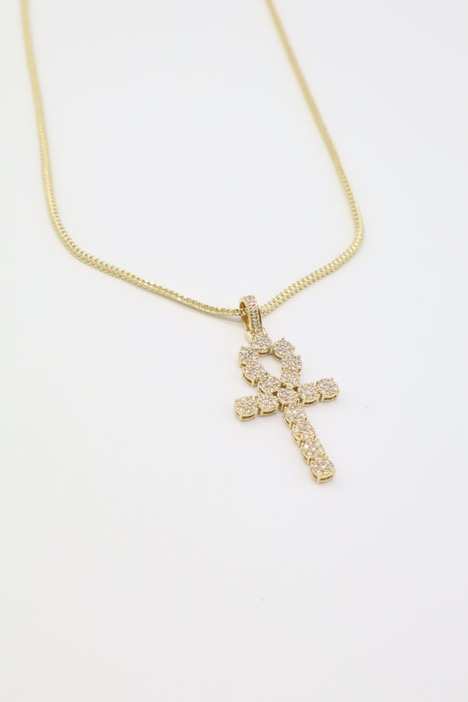 *NEW* PA 14K Ank Cross VS Diamond 💎 W/Hollow Franco Chain JTJ™ - - Javierthejeweler