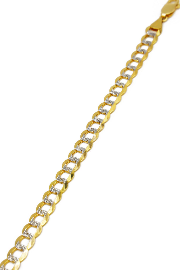 *NEW* 207 14K Solid Cuban Curb Two Tone Bracelet (8.6 MM) JTJ™ - - Javierthejeweler