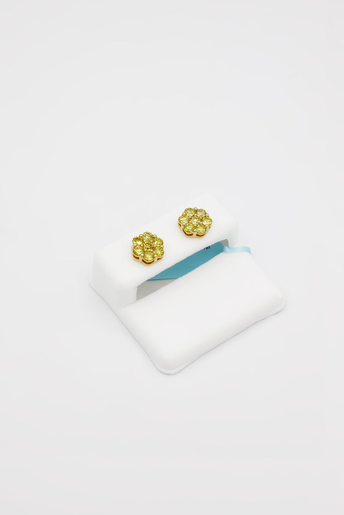 *NEW* 207 14K Diamonds 💎 Earrings Flower Yellow Gold JTJ™ - Javierthejeweler