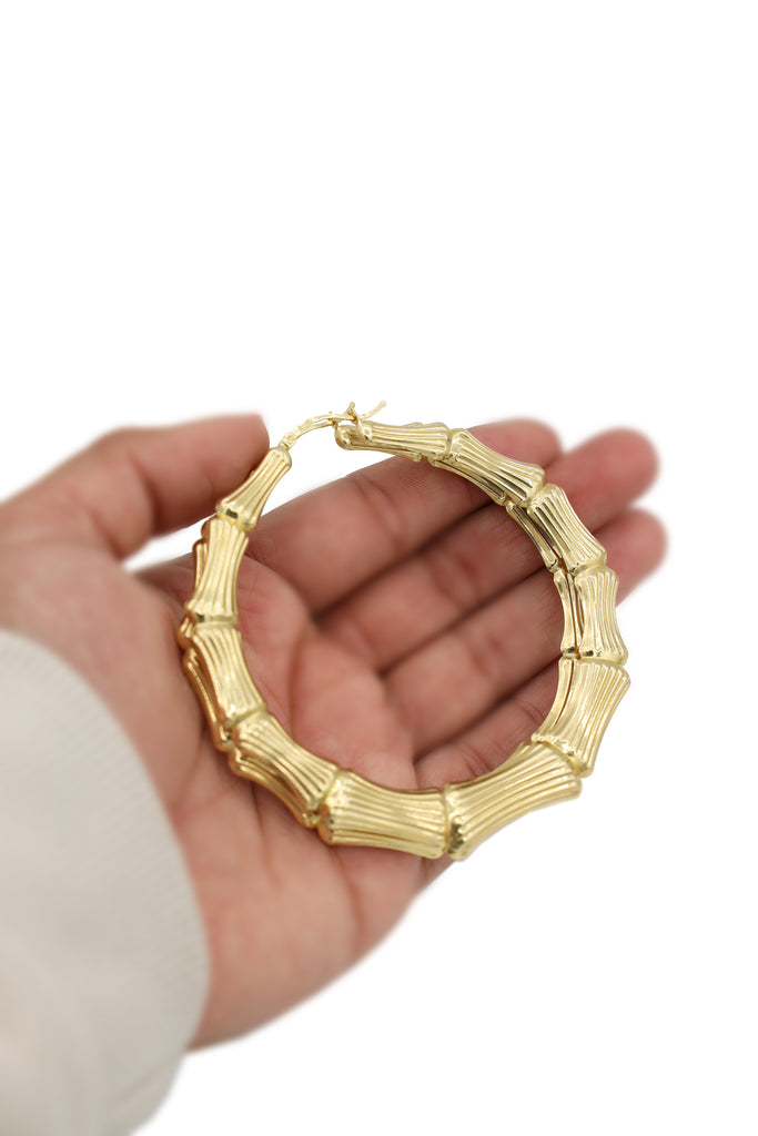 *NEW* 207 14K Bamboo Hoops Earrings - JTJ™ - Javierthejeweler