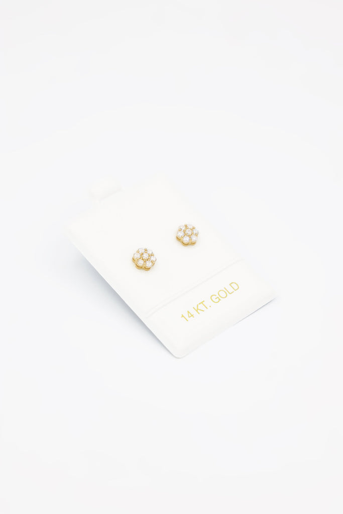 *NEW* 207 14k Flower CZ Earrings JTJ™ - Javierthejeweler