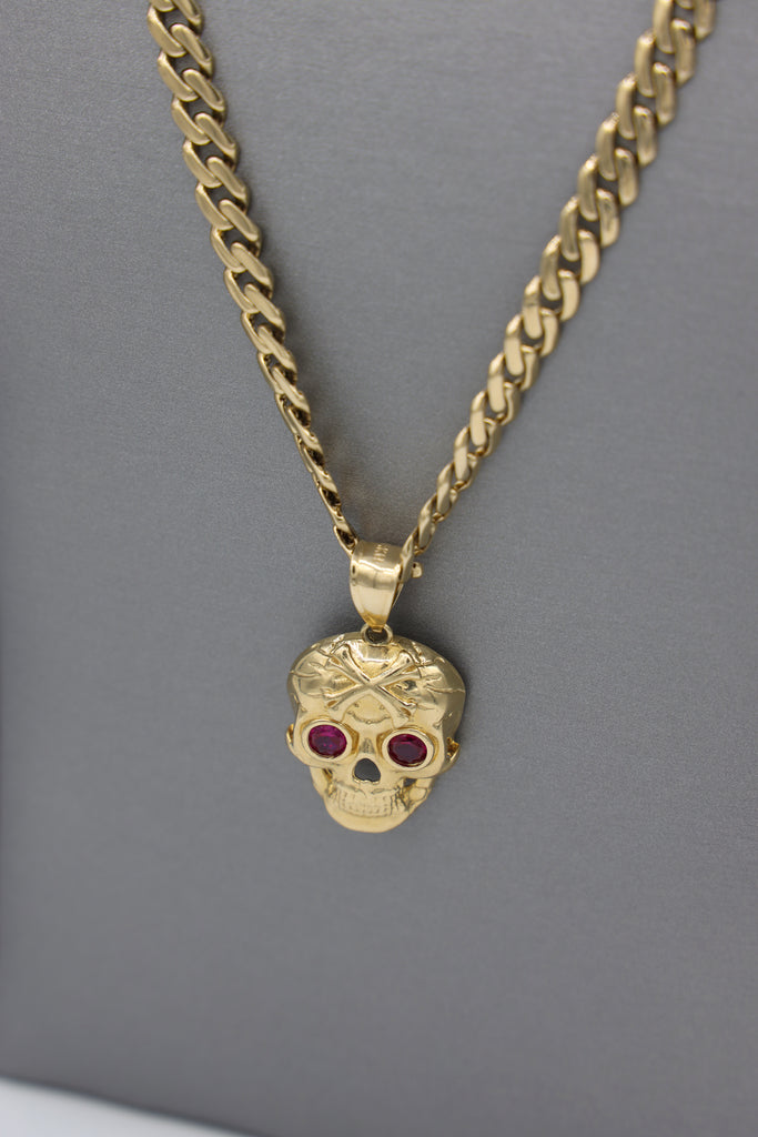 *NEW* 207 14K Skull Pendant W/ Hollow ITTALLO Cuban Chain - JTJ™ - Javierthejeweler
