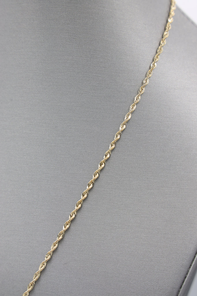 *NEW* 207 14K Cz Cross Pendant W/ Hollow Rope Chain JTJ™ - Javierthejeweler