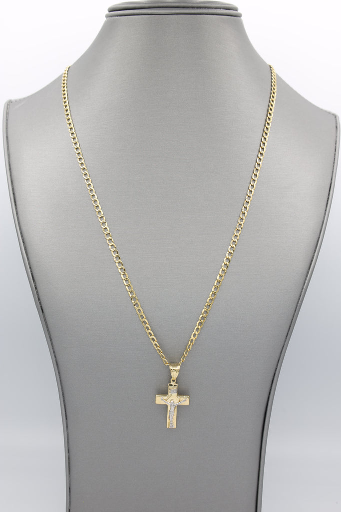 *NEW* 207 14K Cross Pendant w/ Hollow Cuban Chain  JTJ™ - - Javierthejeweler