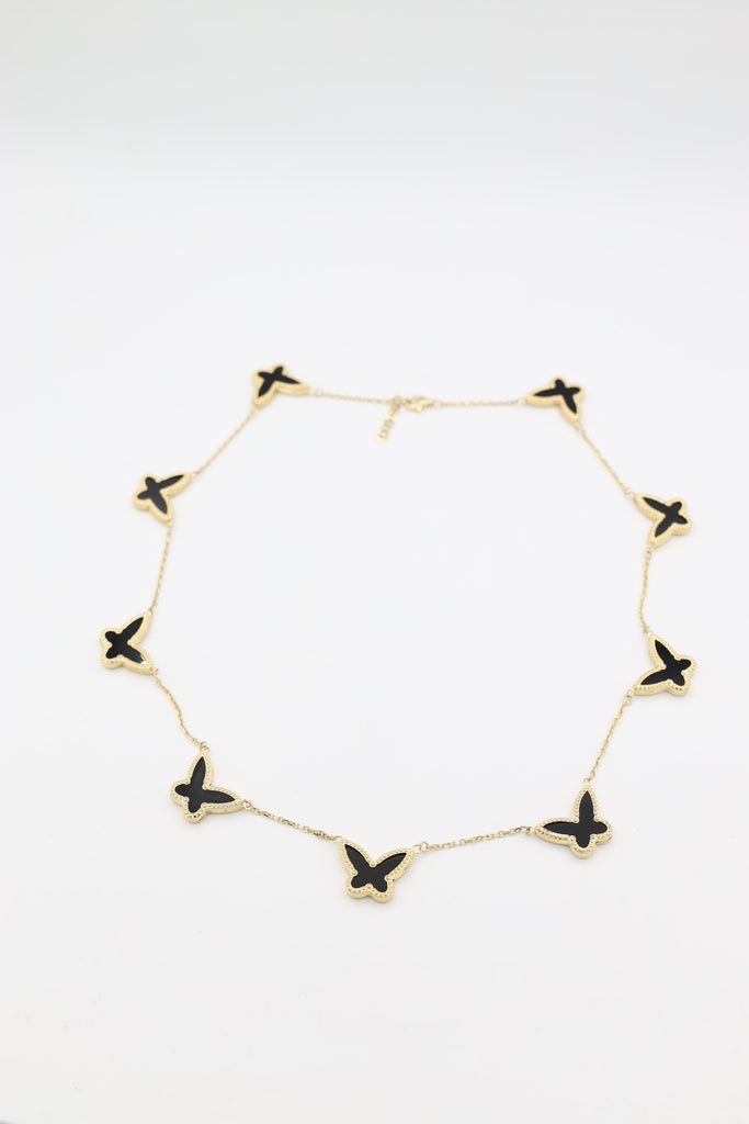 *NEW* 207 14K Women Black Butterfly Choker + Bracelet Set JTJ™ - Javierthejeweler