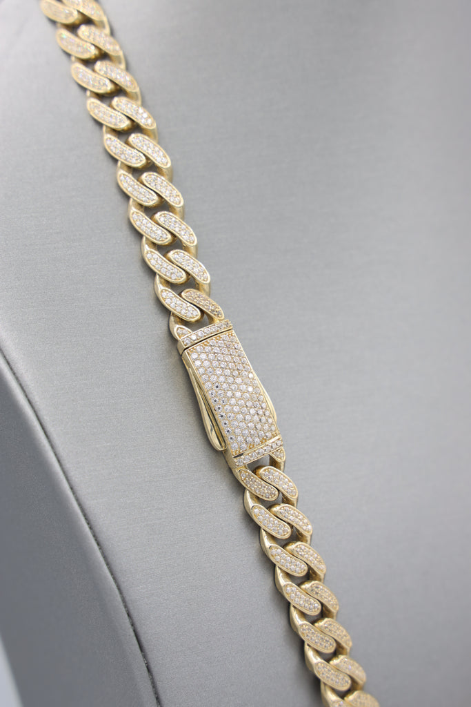 *NEW* 207 14k Hollow Cuban Chain Full CZ (11.2MM / 22" Inches) JTJ™ - Javierthejeweler