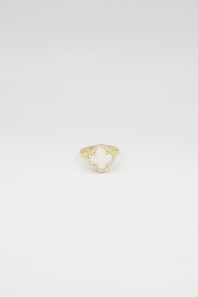 *NEW* 207 14K Cz Clover Ring (White) JTJ™ - Javierthejeweler