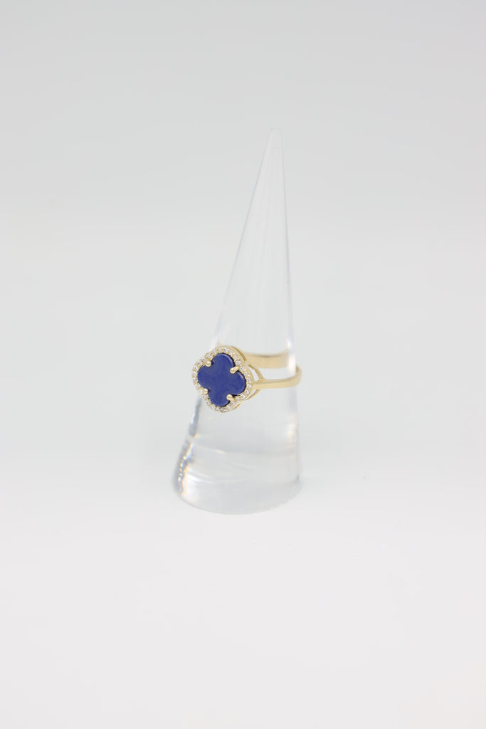 *NEW* 207 14K Cz Clover Ring (Blue) JTJ™ - Javierthejeweler
