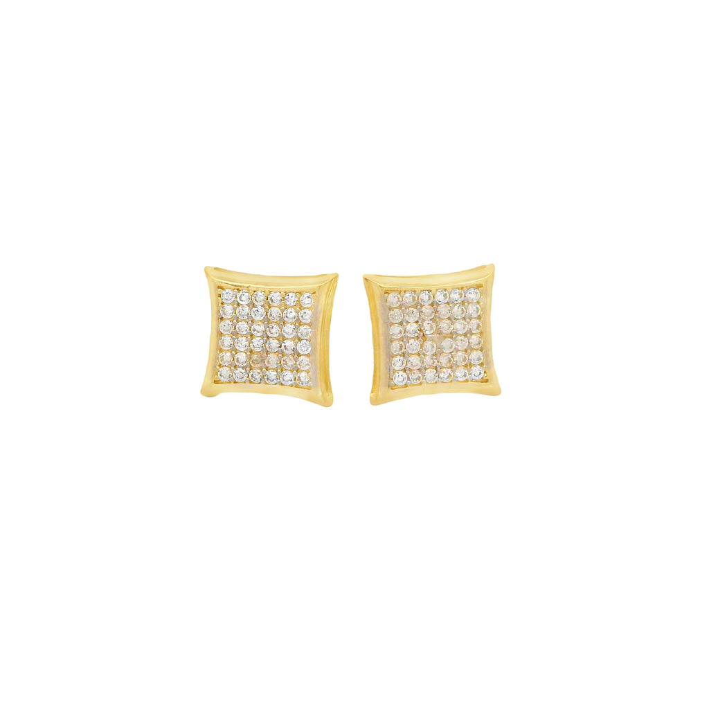 14K CZ Square Earrings (9.5MM) JTJ™ - Javierthejeweler