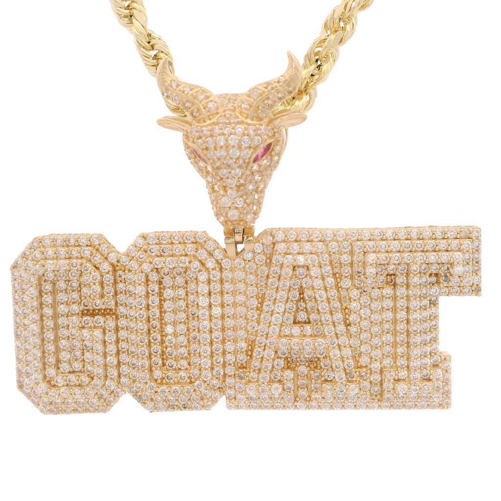14k Goat Pendant W/ Hollow Rope Chain (3.5MM - 24” Inches) JTJ™ - Javierthejeweler