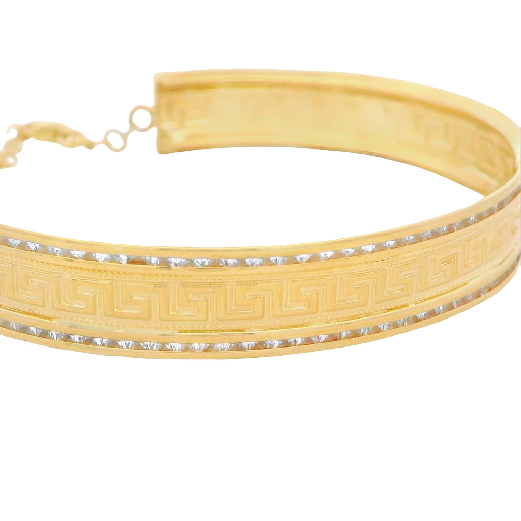 14K Classic Bangle for Women Greca Style JTJ™ - Javierthejeweler