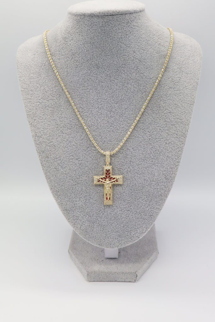 *NEW* PA 14k Cross Jesus crucified Diamond 💎 W/Moon Ice  Chain  JTJ™ - Javierthejeweler
