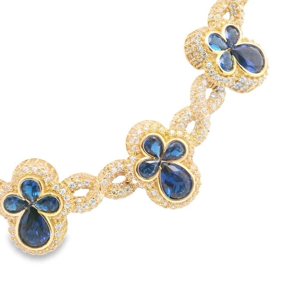 14k Vuiton Cross Link Full CZ Choker 🔵 (19” inches) JTJ™ - Javierthejeweler