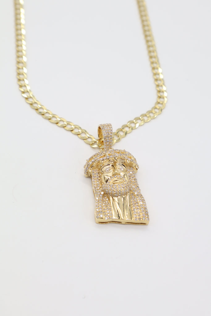 *NEW* PA 14K Jesus Face Solid** Diamonds 💎 Pendant W/ Solid Cuban ChainJTJ™ - Javierthejeweler