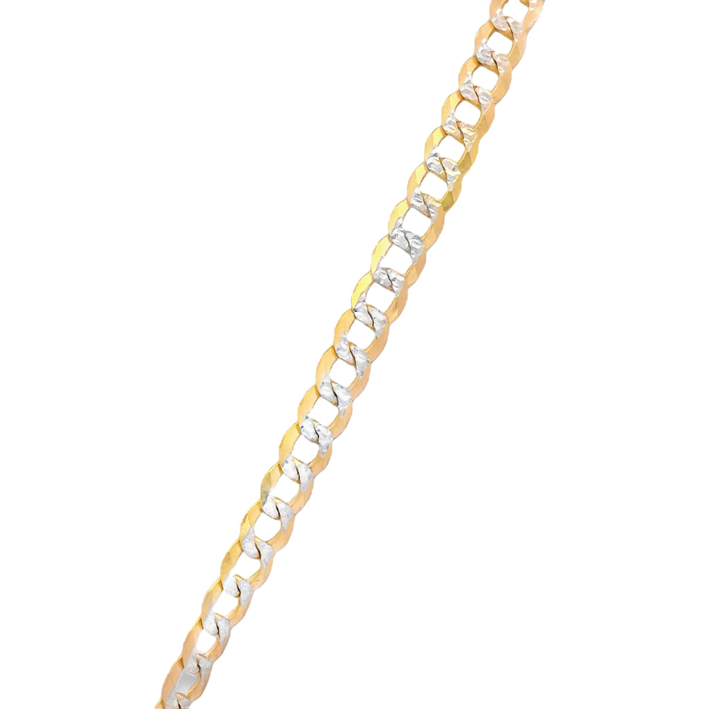 14K Initial (M) CZ Pendant w/ Solid Two Tone Cuban Chain (18” Inches) JTJ™ - Javierthejeweler