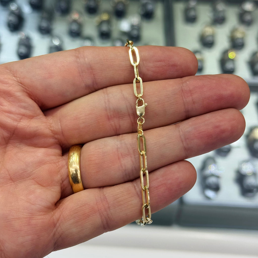 14K Paper Clip Bracelet (3.5MM) JTJ™ - Javierthejeweler
