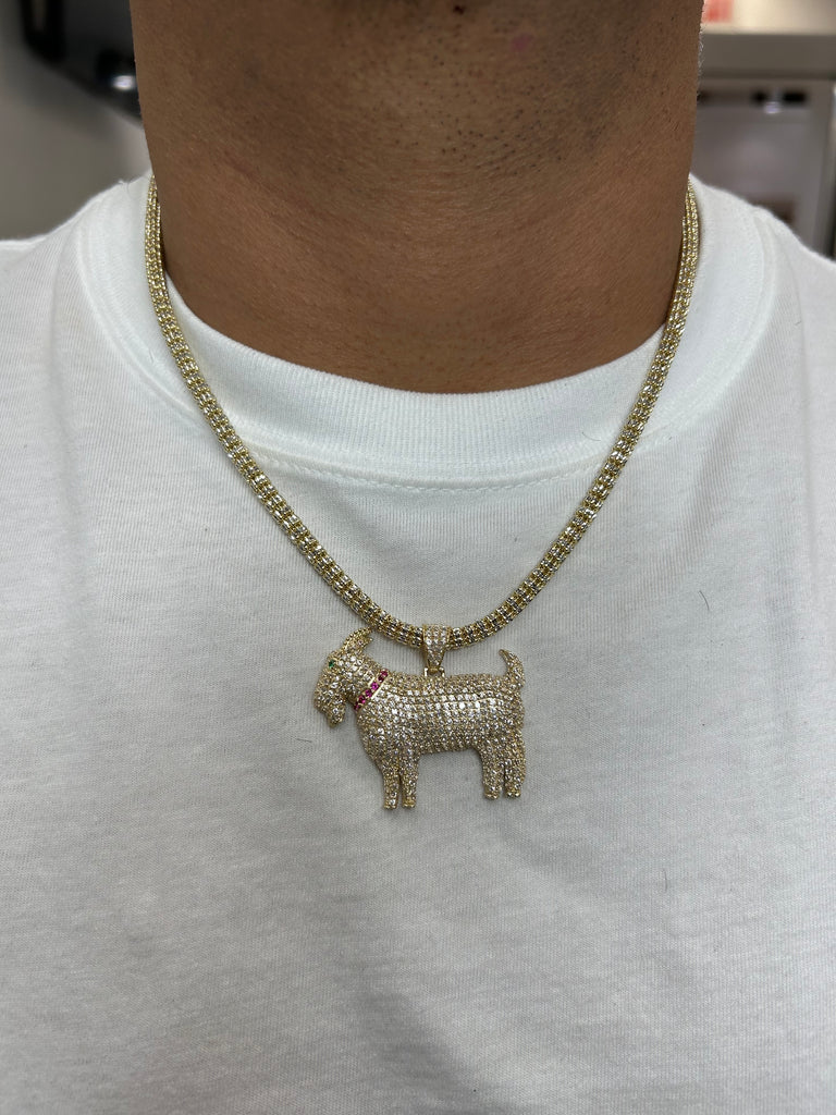 *NEW* PA 14K Goat 🐐 (Cabra) Full ZC W/ Moon Ice Chain (4.5MM 20” inches) JTJ™ - Javierthejeweler