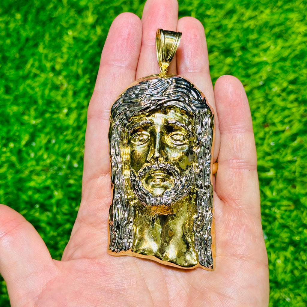 14K XXL Jesus Face Pendant (4” Inches) JTJ™ - Javierthejeweler
