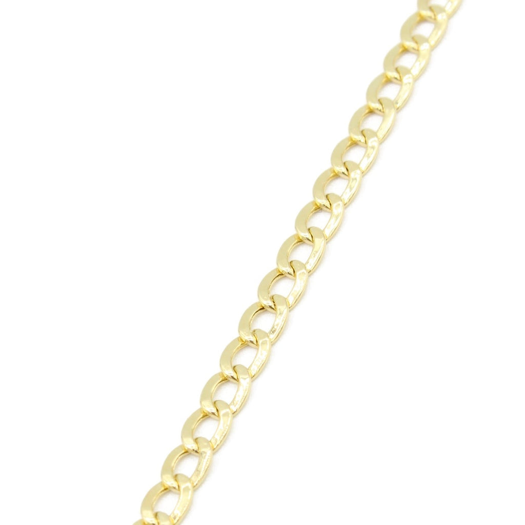 14k Hollow Cuban Curb Bracelet for Men (3.5 mm - 8” Inches) JTJ™- - Javierthejeweler