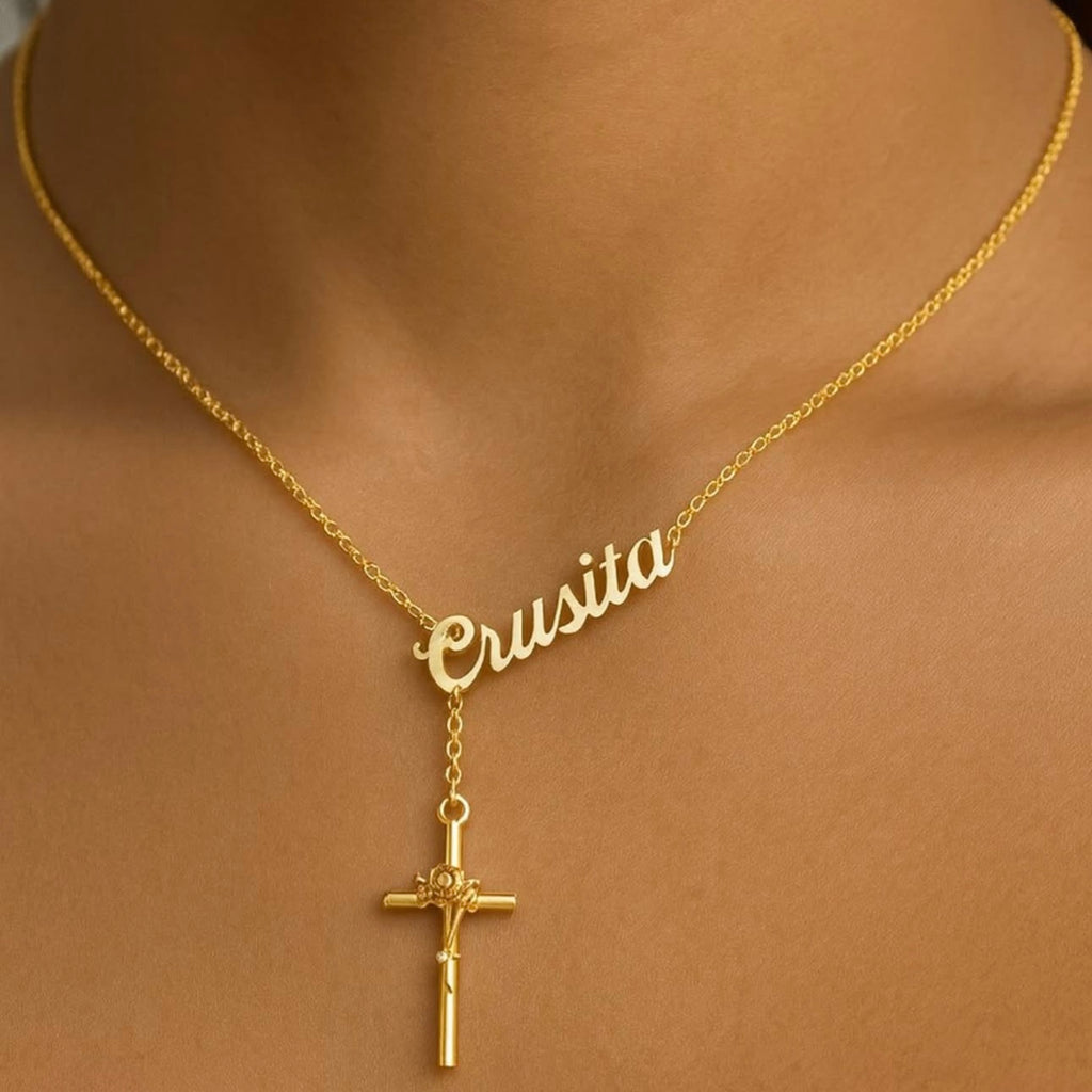 18K CRUSITA Style Custom Cross Necklace 😍 JTJ™ - Javierthejeweler