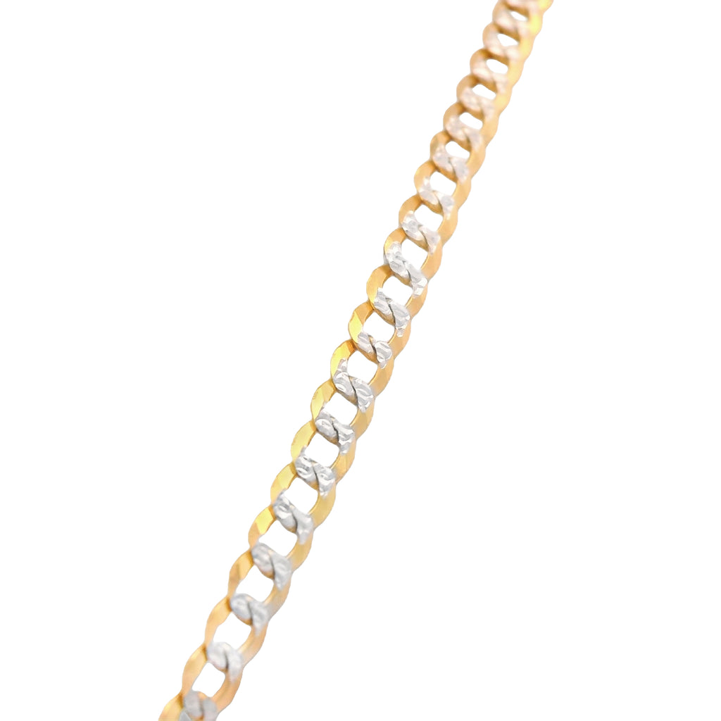 14K Initial (N) CZ Pendant w/ Solid Two Tone Cuban Chain (18” Inches) JTJ™ - Javierthejeweler