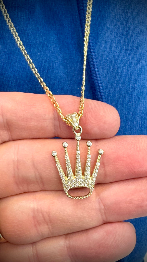 *NEW* 14K Crown Pendant + Hollow Cuban Chain 24” Inches + Crown Ring JTJ™ - Javierthejeweler