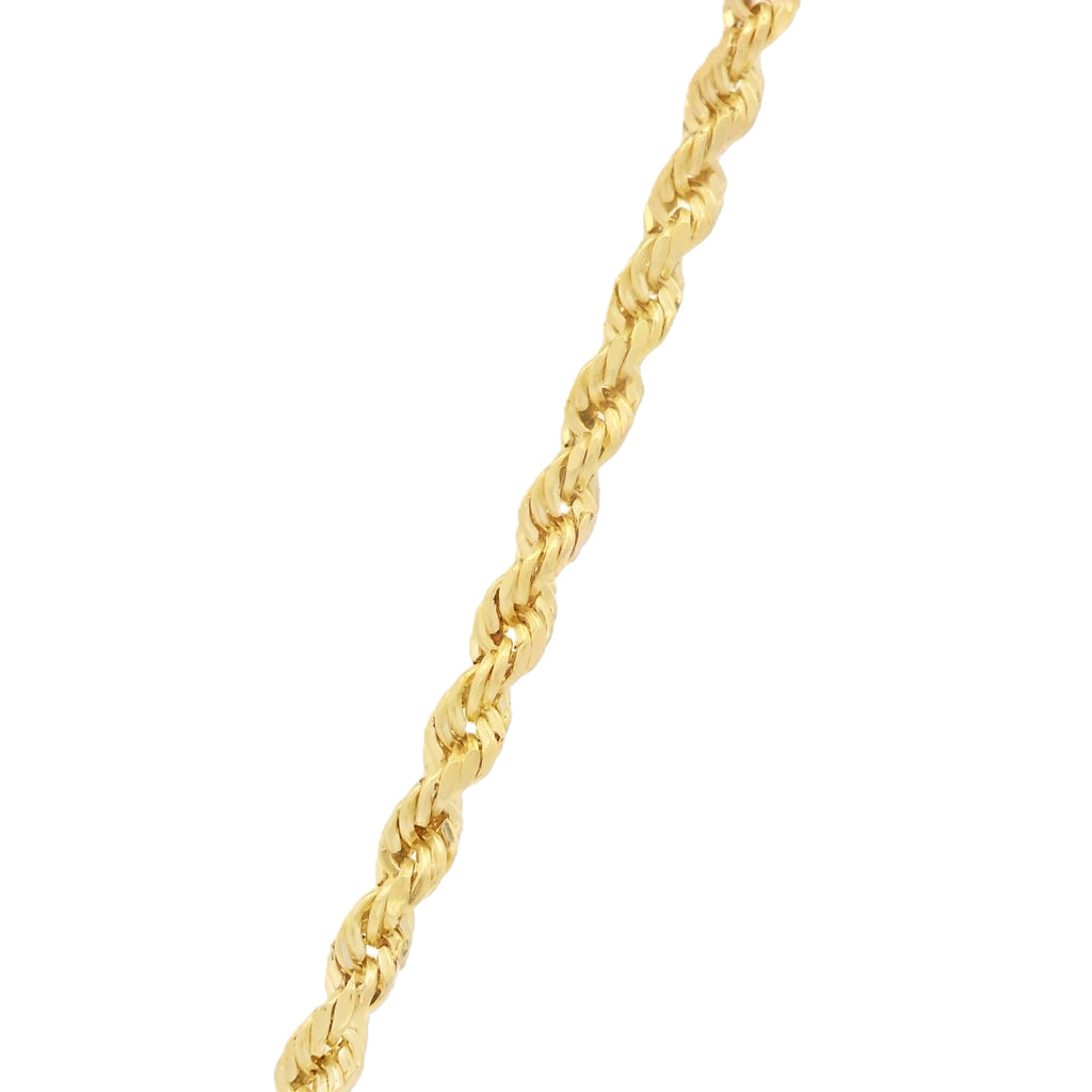 14K White Clover Pendant W/ Hollow Rope Chain (18” Inches) JTJ™ - Javierthejeweler