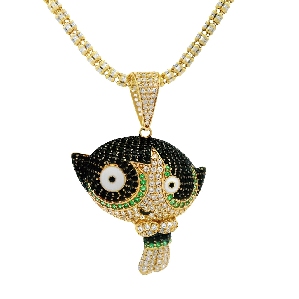 14K PP Bellota pendant W/ Moon Ice Chain (3.3MM - 16") JTJ™ - Javierthejeweler