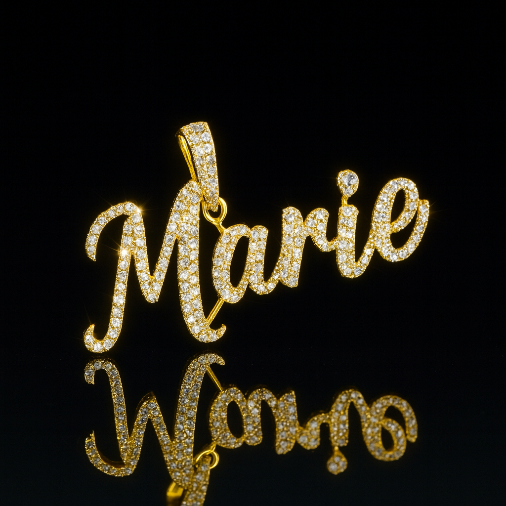 14K Custom Lab Grown Diamond 💎 Name Pendant JTJ™ - Javierthejeweler