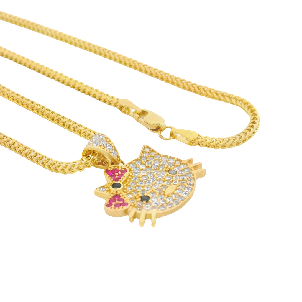 14k HK Pendant W/ Hollow Franco Chain (18” Inches) JTJ™ - Javierthejeweler