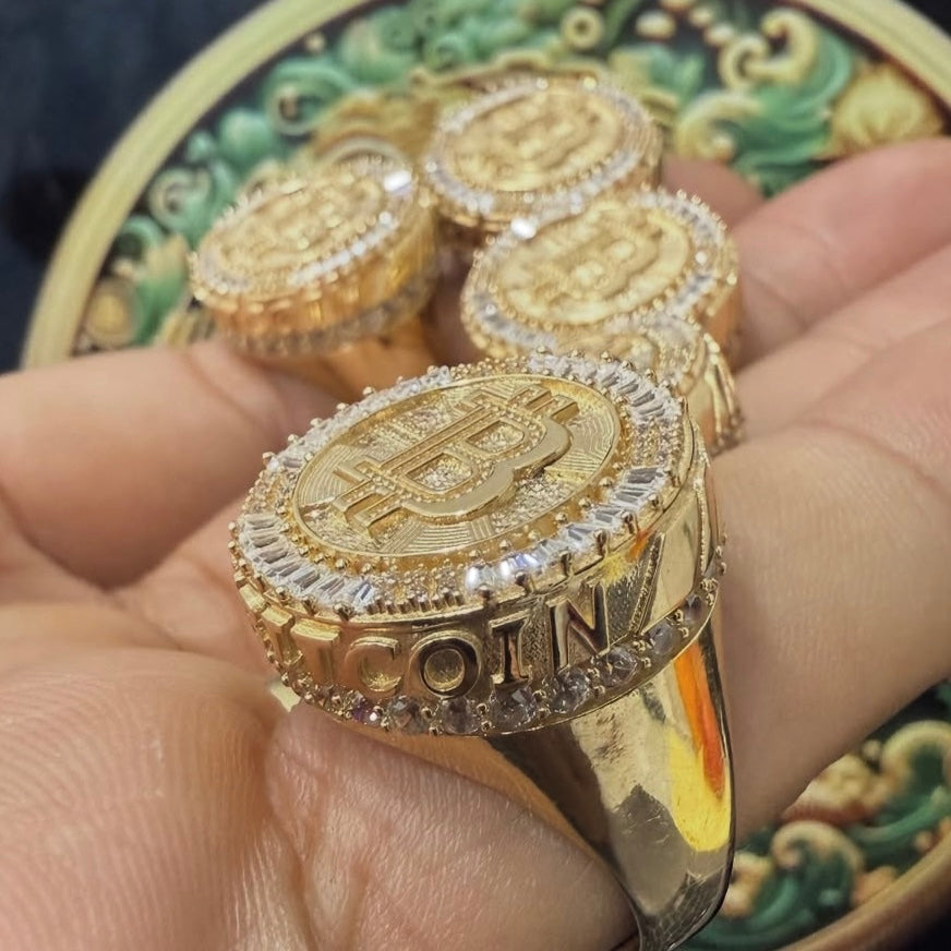 14k Men’s Bitcoin Ring CZ JTJ™ - Javierthejeweler