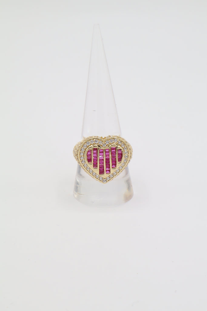 *NEW* 14K PA Cz Baguette Heart Ring  JTJ™ - - Javierthejeweler