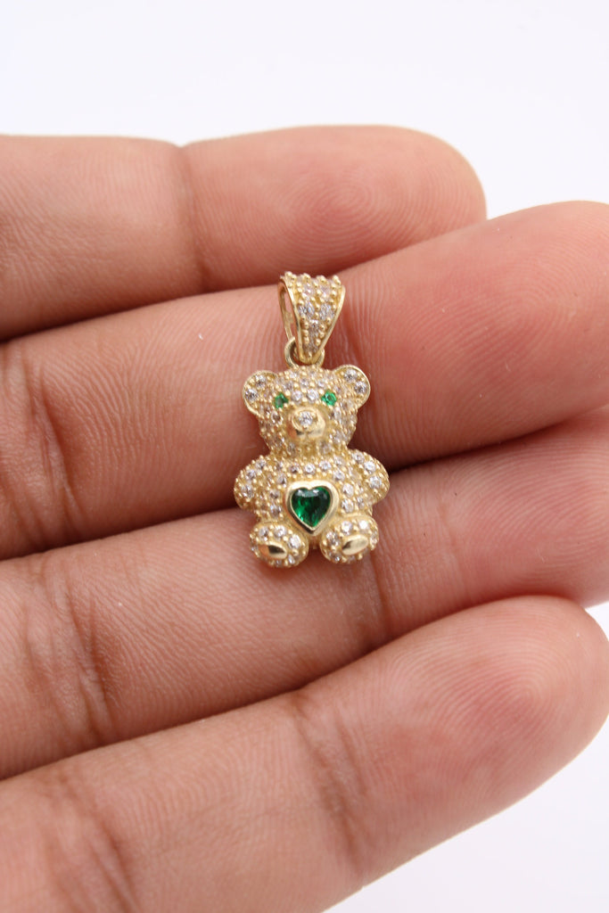 *NEW* PA 14k Little Green Teddy Bear Pendant JTJ™ - Javierthejeweler