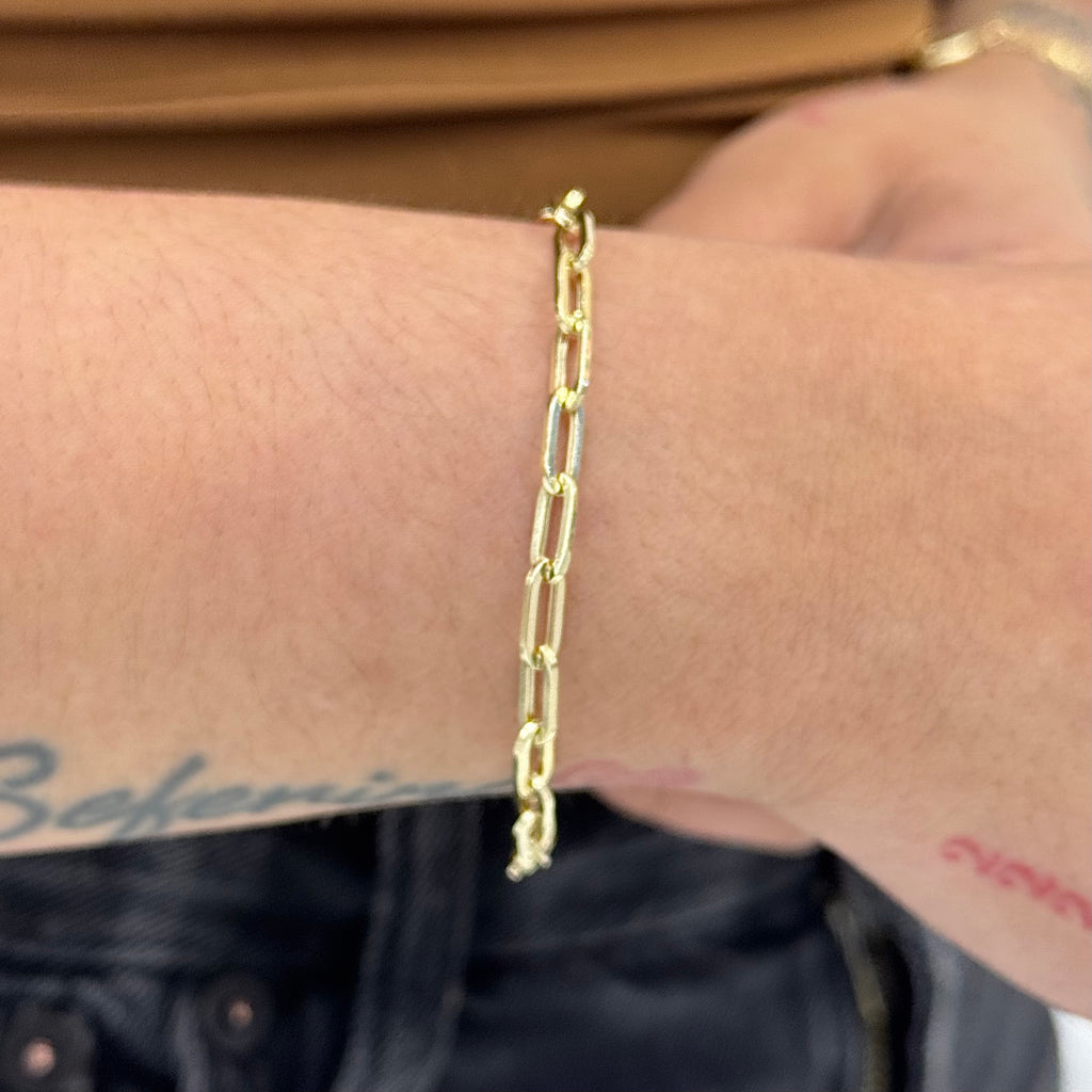 14K Paper Clip Bracelet (3.5MM) JTJ™ - Javierthejeweler