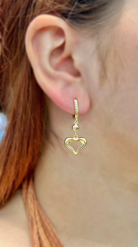 *NEW* 14K Dangling Heart Earrings - JTJ™ - Javierthejeweler