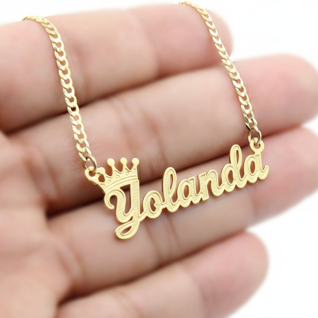 *NEW* 14K Custom Name Plate Pendant  W/ SOLID Cuban Chain JTJ™ - Javierthejeweler