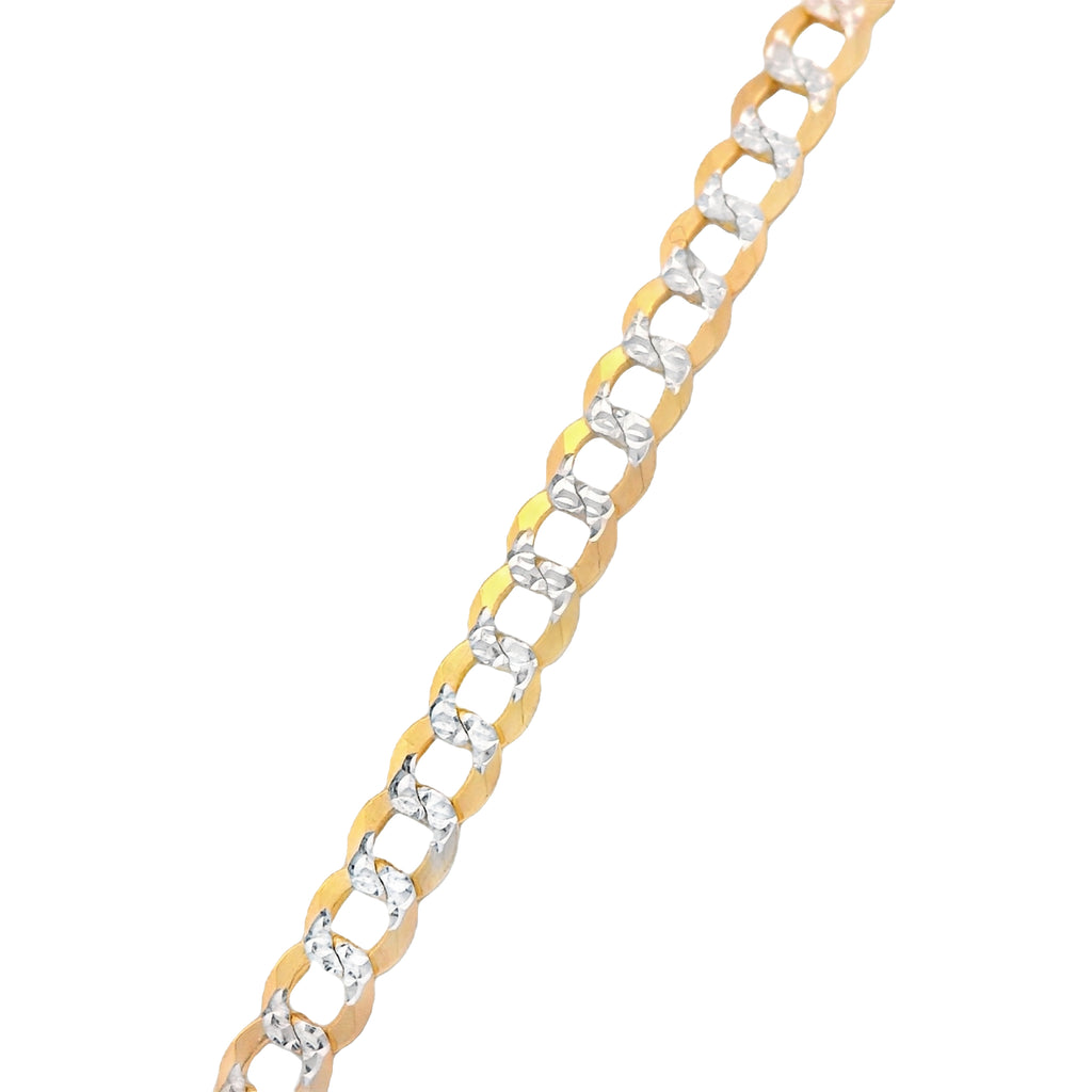 14K Initial (C) CZ Pendant w/ Solid Two Tone Cuban Chain (18” Inches) JTJ™ - Javierthejeweler