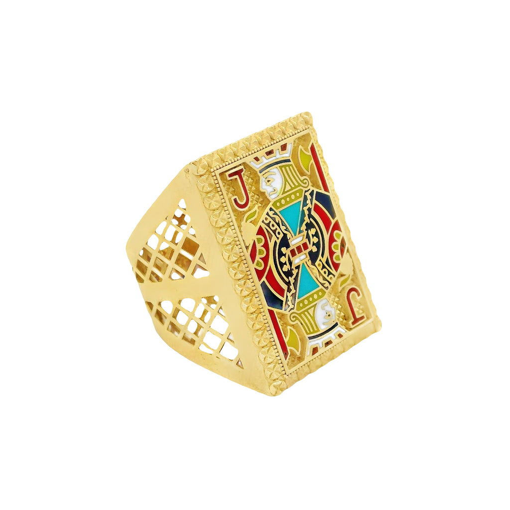 14k Jack Card CZ Men's Ring JTJ™ - Javierthejeweler