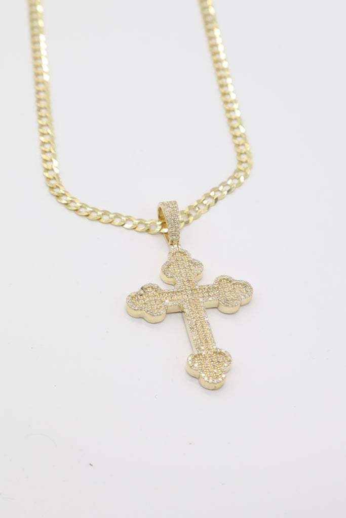 *NEW* PA 14K Diamond Cross Pendant S1 Diamond 💎 W/Solid Cuban Chain  JTJ™ - Javierthejeweler