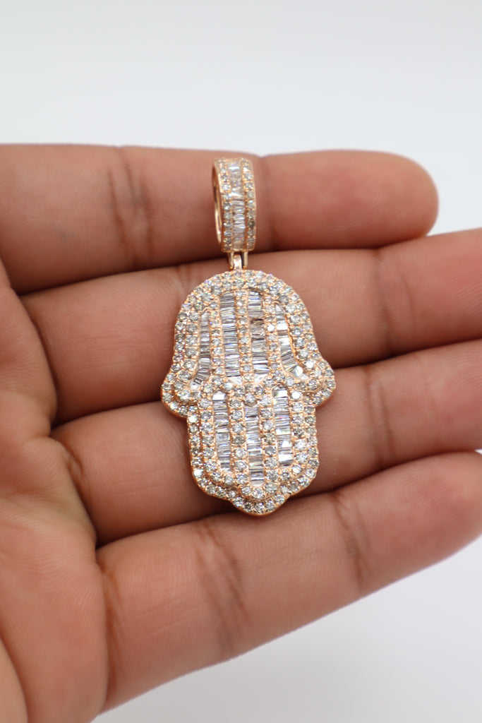 *NEW* PA 14k DIAMONDS 💎 Hamsa 🪬 Rose Pendant-JTJ™ - - Javierthejeweler