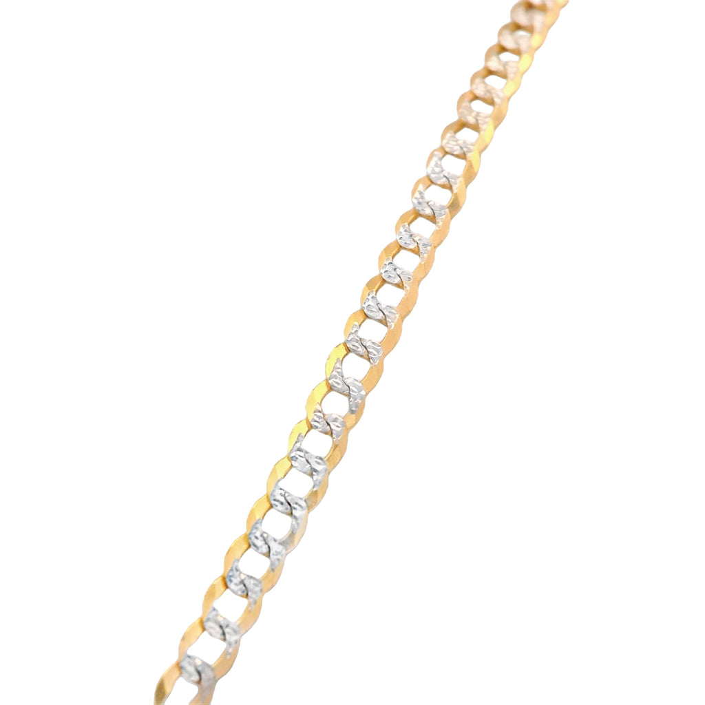 14K Initial (K) CZ Pendant w/ Solid Two Tone Cuban Chain (18” Inches) JTJ™ - Javierthejeweler