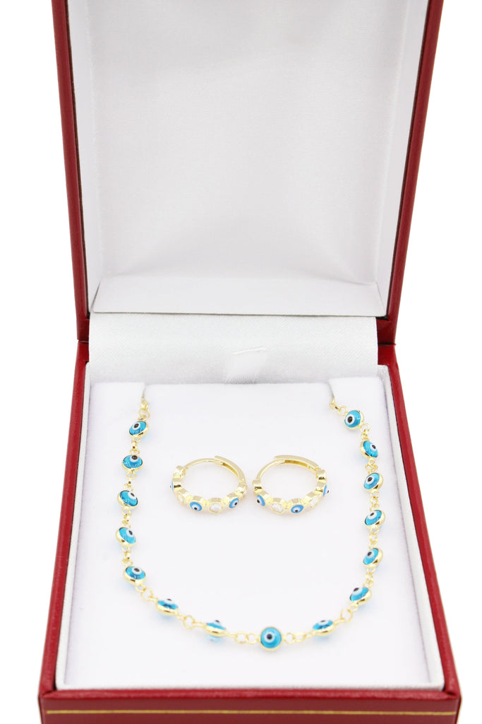 *NEW* 14K Fatima Eye Bracelet + Hoop 🧿 Earrings JTJ™ - Javierthejeweler