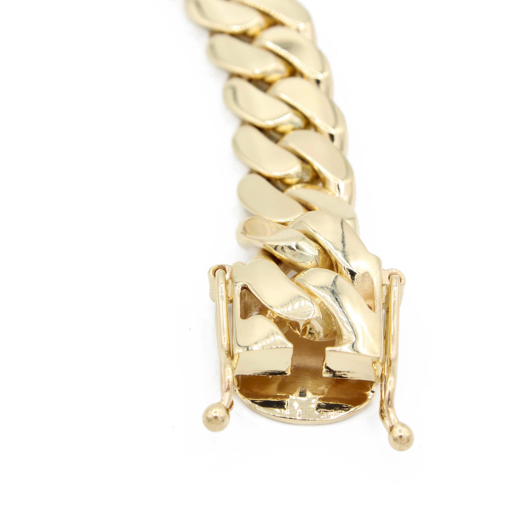 14k Miami Solid Cuban Link Bracelet (13MM) JTJ™ - Javierthejeweler